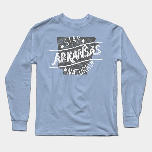 Arkansas - Stay Natural (White) Long Sleeve T-Shirt by rt-shirts